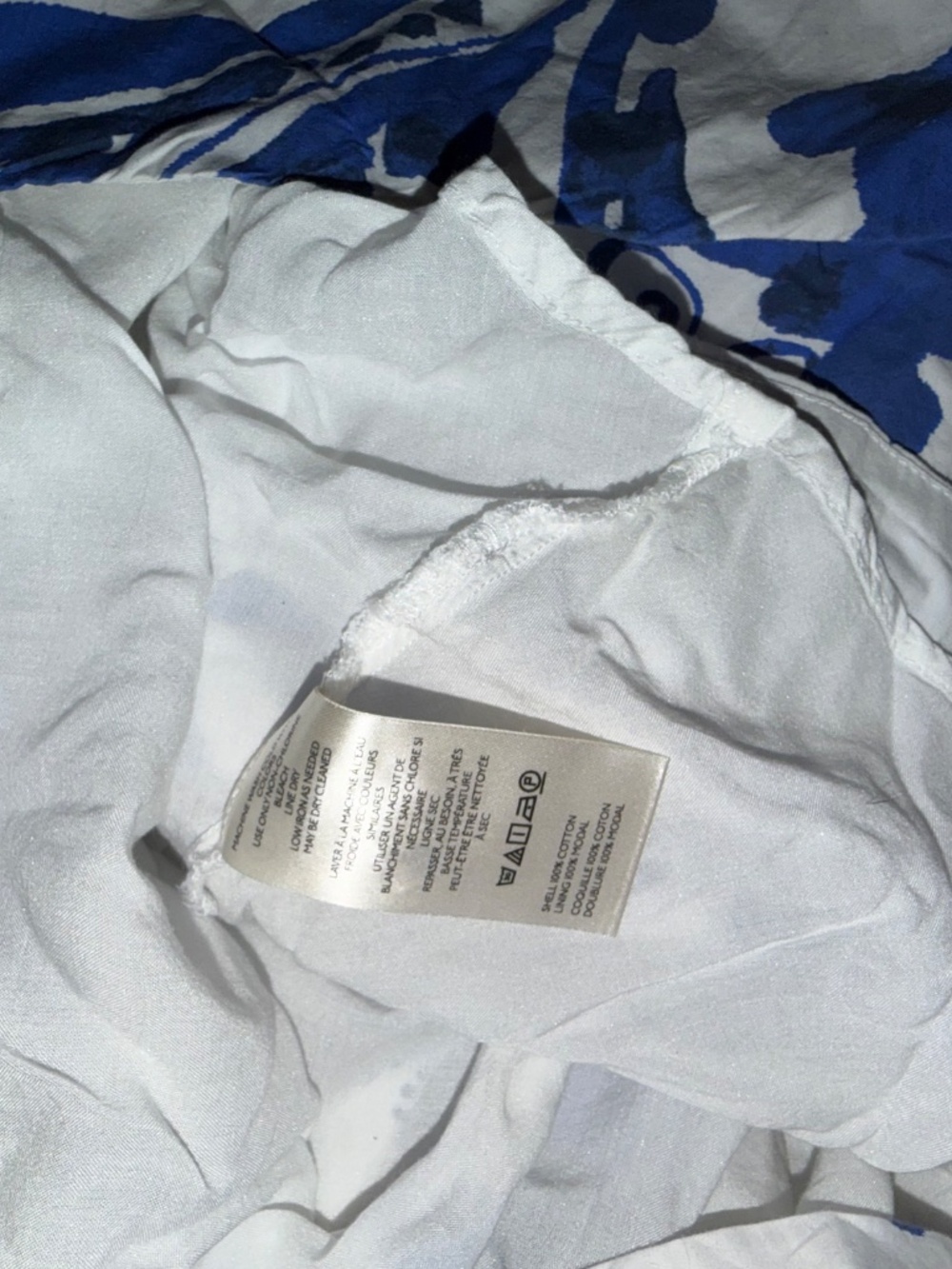 Maeve White Mini Dress with Blue Paisley Print - Picture 3 of 3